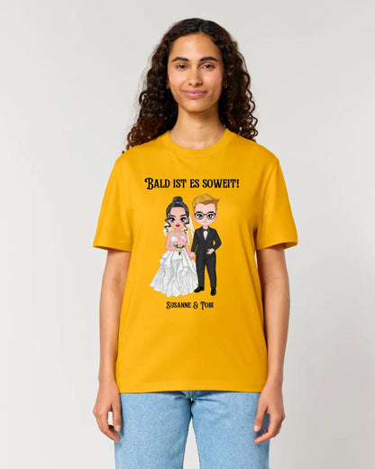 5in1: Hochzeitspaar (personalisierbar) - Unisex Premium T-Shirt XS-5XL aus Bio-Baumwolle für Damen & Herren