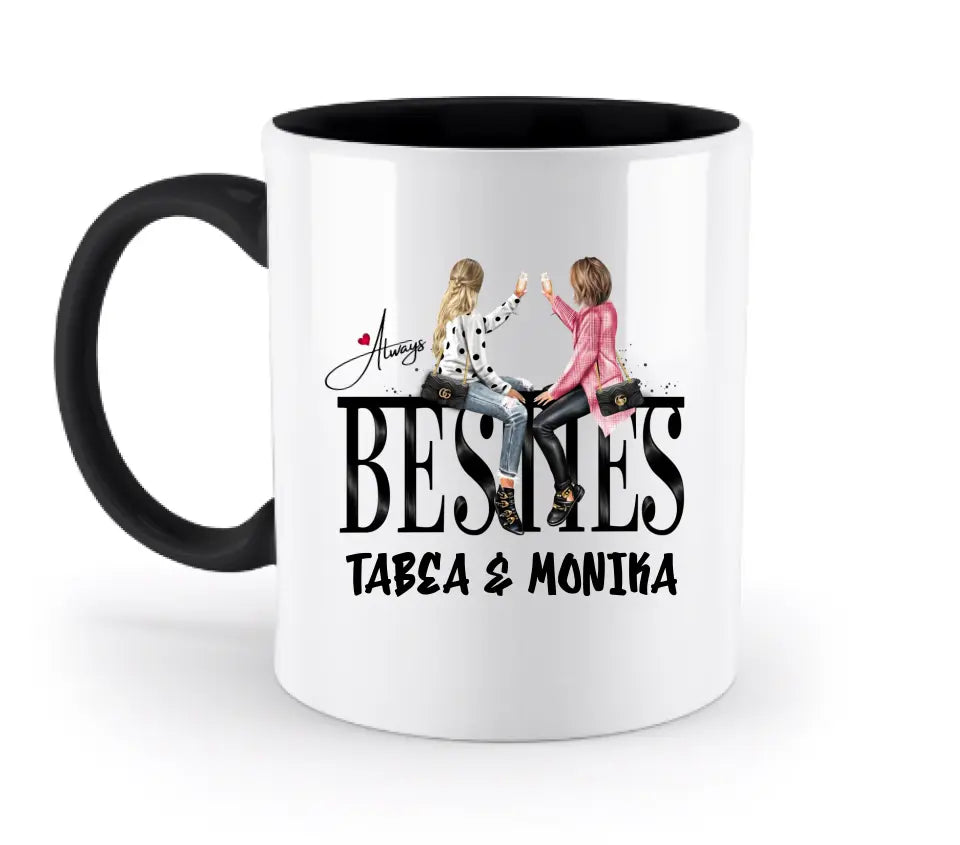 Girls on Text (Besties) • zweifarbige Tasse  • Exklusivdesign • personalisiert