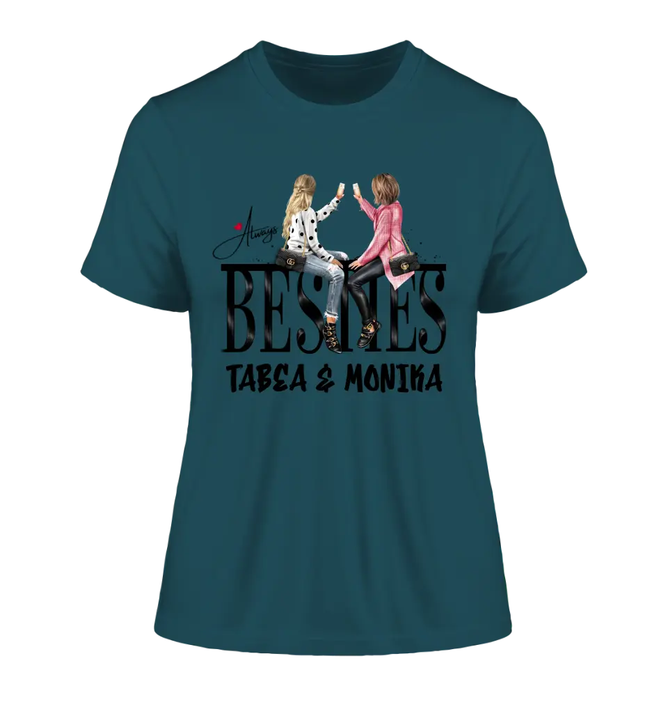 Girls on Text (Besties) • Ladies Premium T-Shirt XS-2XL aus Bio-Baumwolle für Damen • Exklusivdesign • personalisiert