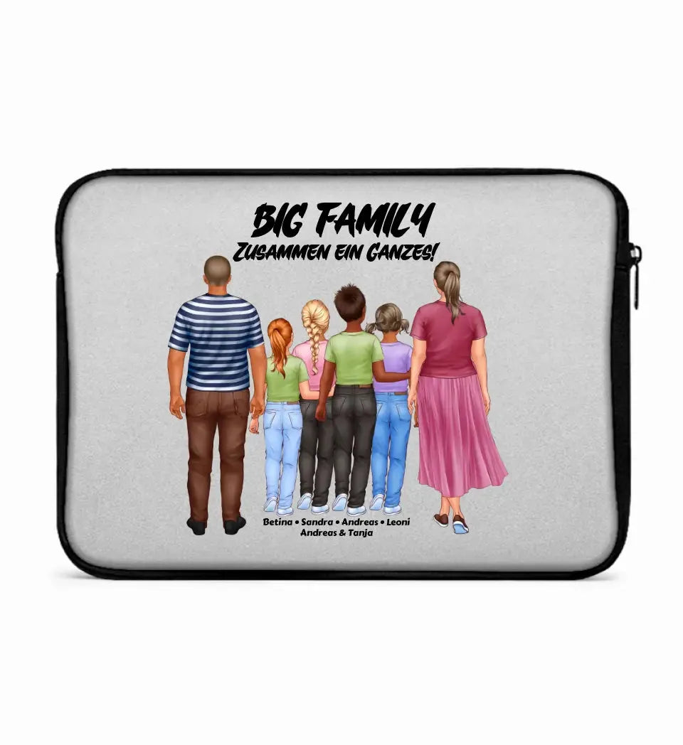 Huge family designer with 0-4 children • Laptop Case 13" inch notebook bag • Exclusive design • personalized