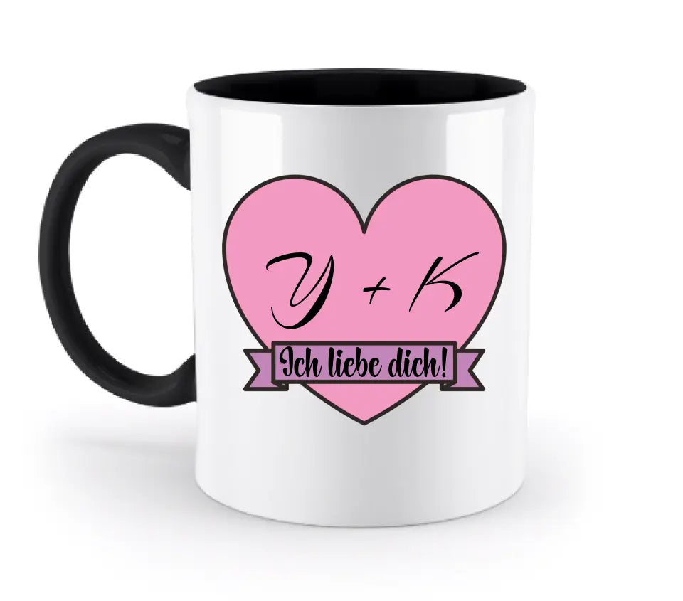 Herz mit Botschaft • zweifarbige Tasse  • Exklusivdesign • personalisiert