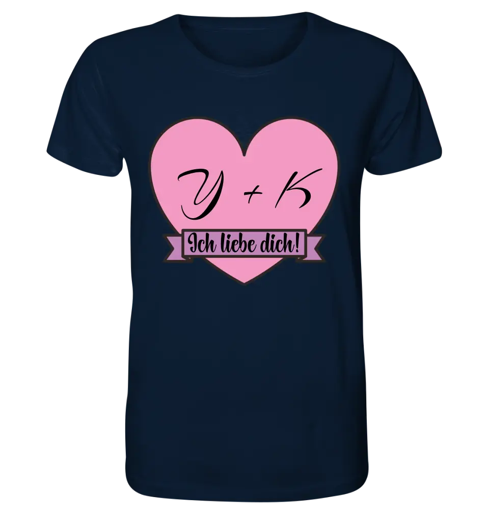 Herz mit Botschaft • Unisex Premium T-Shirt XS-5XL aus Bio-Baumwolle für Damen & Herren • Exklusivdesign • personalisiert