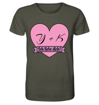 Herz mit Botschaft • Unisex Premium T-Shirt XS-5XL aus Bio-Baumwolle für Damen & Herren • Exklusivdesign • personalisiert