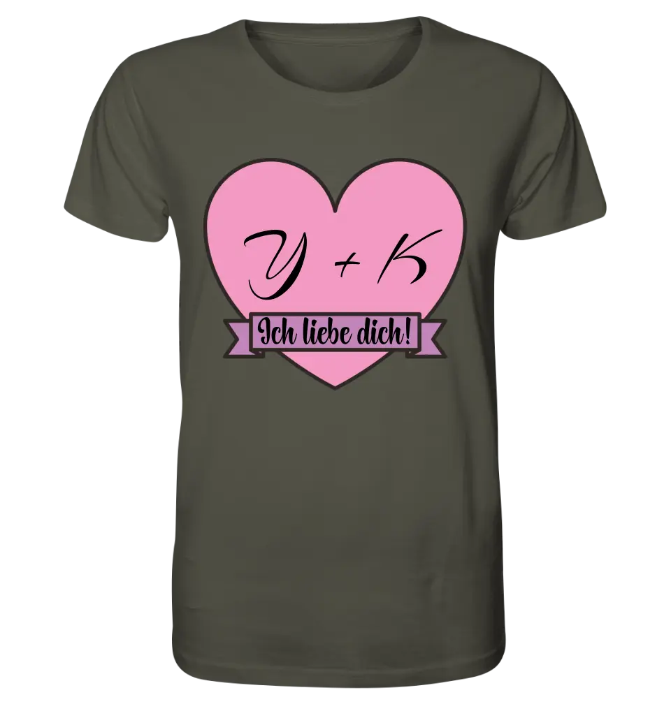 Herz mit Botschaft • Unisex Premium T-Shirt XS-5XL aus Bio-Baumwolle für Damen & Herren • Exklusivdesign • personalisiert