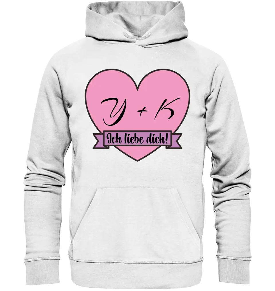 Herz mit Botschaft • Unisex Premium Hoodie XS-5XL aus Bio-Baumwolle für Damen & Herren • Exklusivdesign • personalisiert