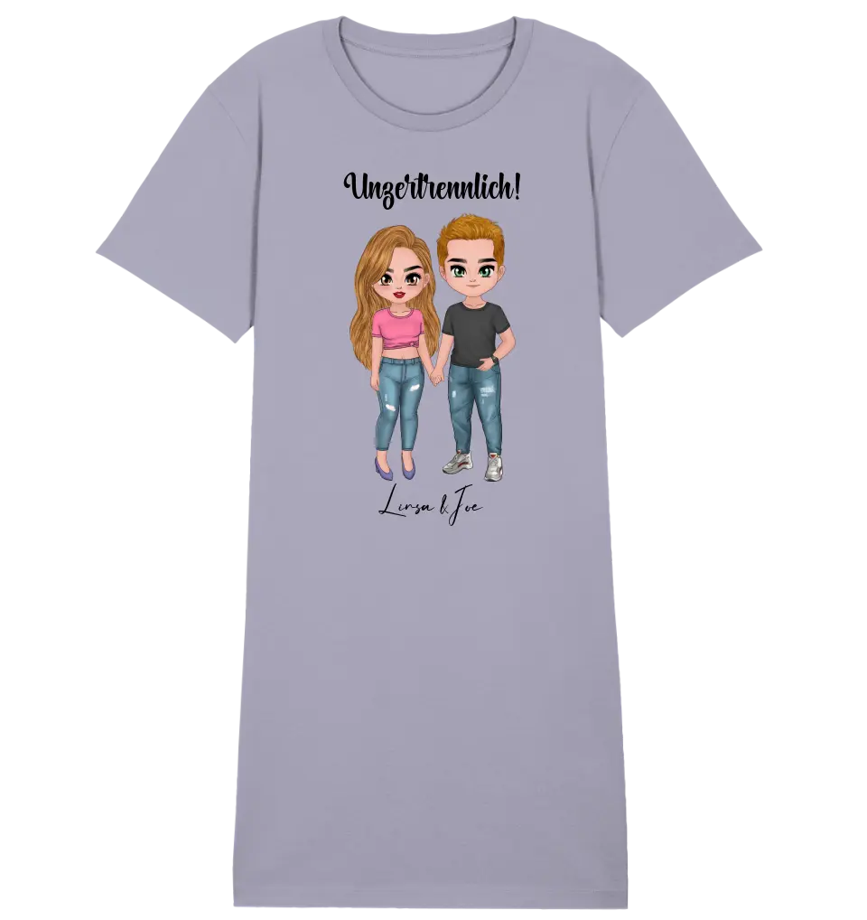 5in1: Cute People Design - Ladies Premium T-Shirt Dress made of organic cotton S-2XL