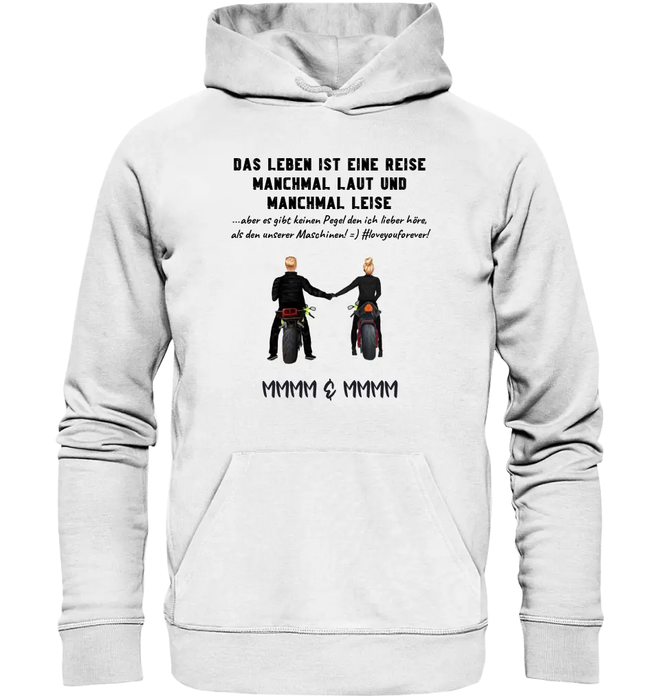 2in1: Couple Designer • Motorcycle Couple • Unisex Premium Hoodie XS-5XL made of organic cotton for women &amp; men