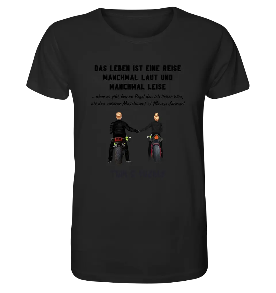 2in1: Couple Designer • Motorcycle Couple • Unisex Premium T-Shirt XS-5XL made of organic cotton for women &amp; men