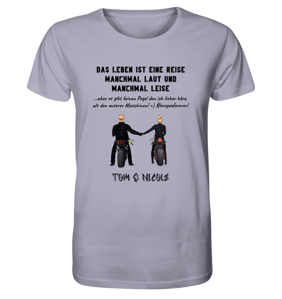 2in1: Couple Designer • Motorcycle Couple • Unisex Premium T-Shirt XS-5XL made of organic cotton for women &amp; men