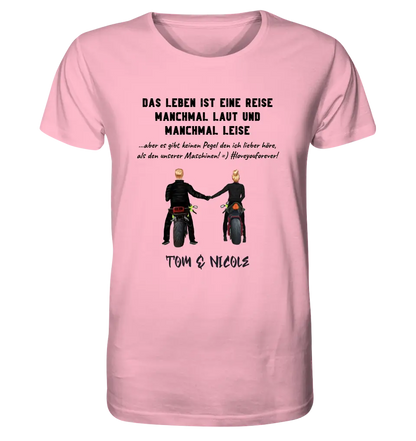 2in1: Couple Designer • Motorcycle Couple • Unisex Premium T-Shirt XS-5XL made of organic cotton for women &amp; men