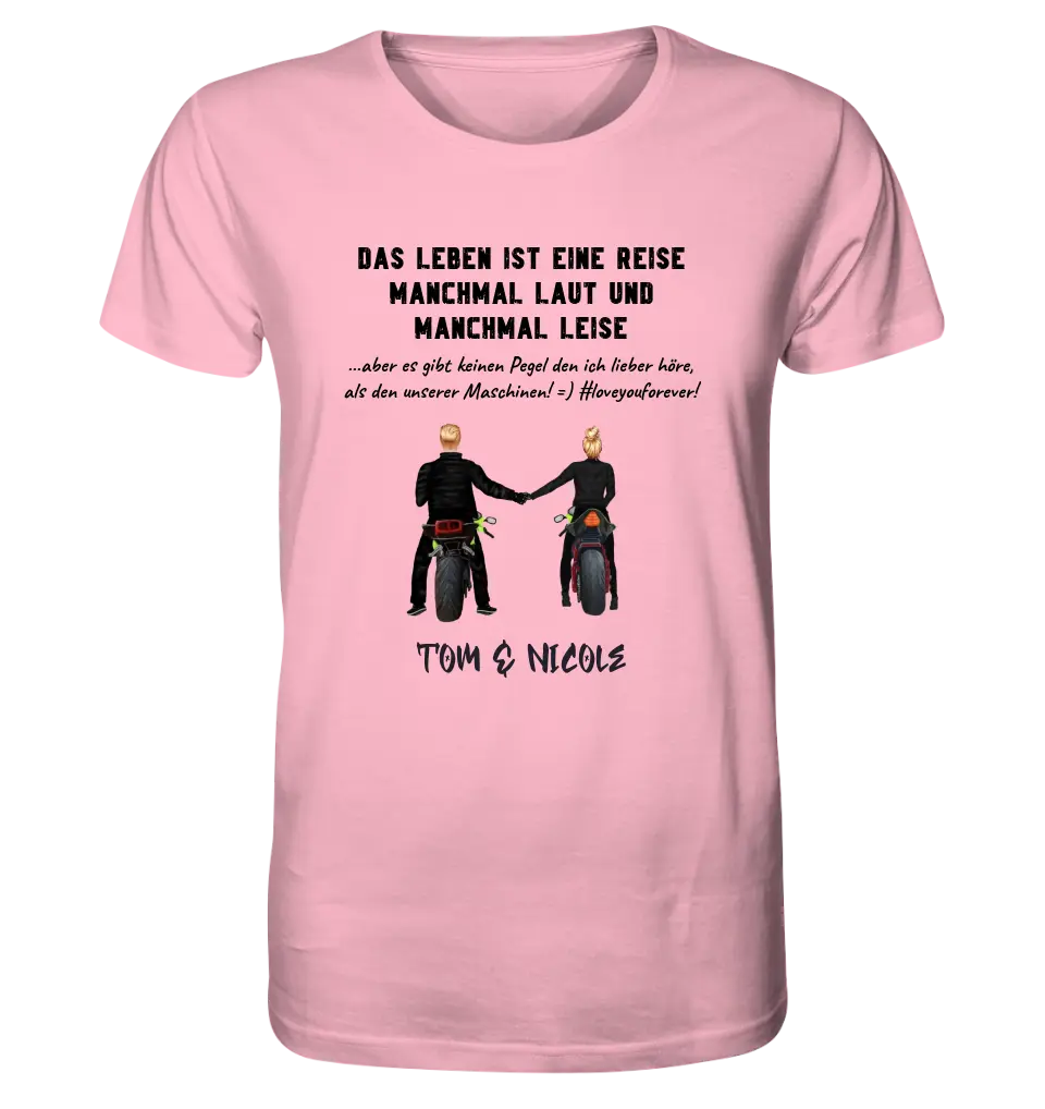 2in1: Couple Designer • Motorcycle Couple • Unisex Premium T-Shirt XS-5XL made of organic cotton for women &amp; men