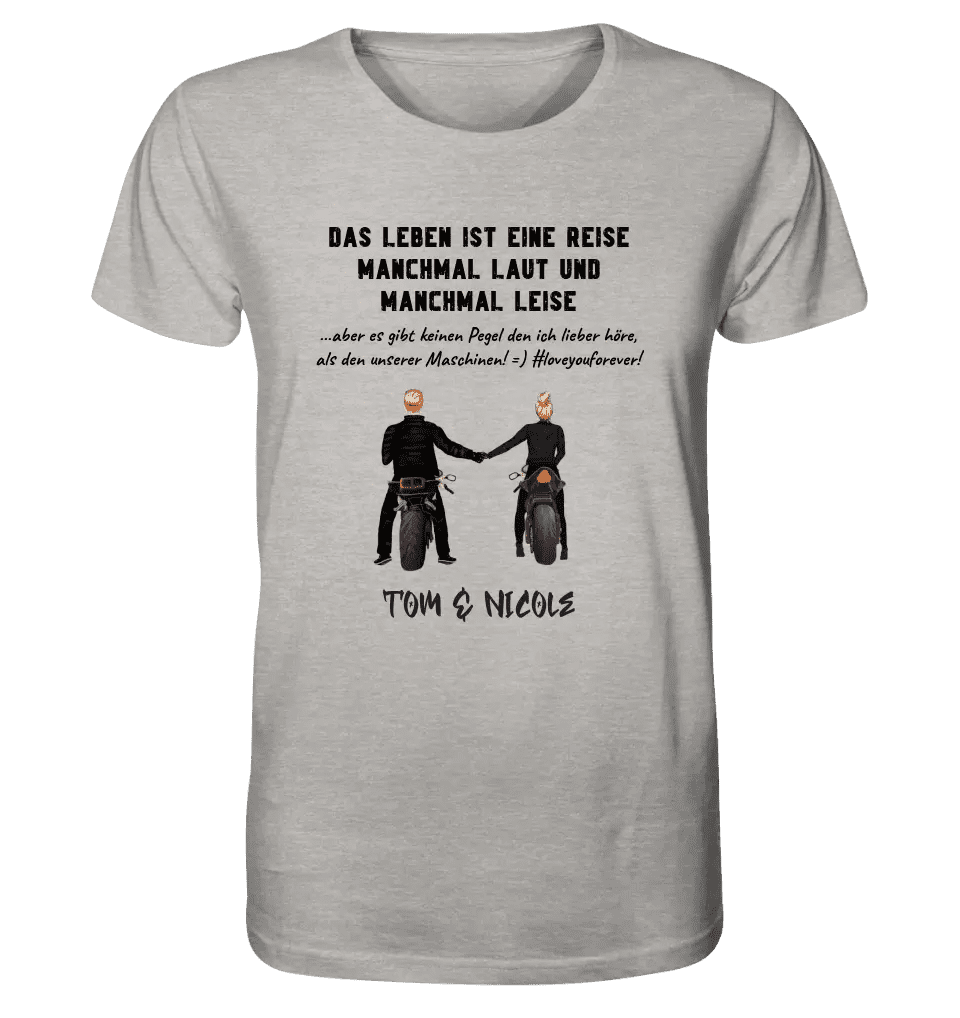 2in1: Couple Designer • Motorcycle Couple • Unisex Premium T-Shirt XS-5XL made of organic cotton for women &amp; men