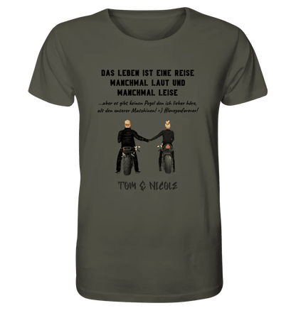 2in1: Couple Designer • Motorcycle Couple • Unisex Premium T-Shirt XS-5XL made of organic cotton for women &amp; men