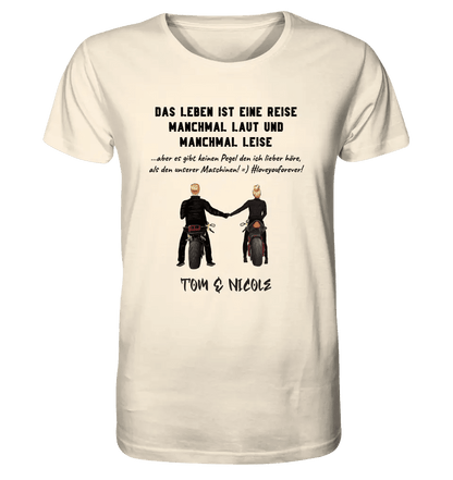 2in1: Couple Designer • Motorcycle Couple • Unisex Premium T-Shirt XS-5XL made of organic cotton for women &amp; men