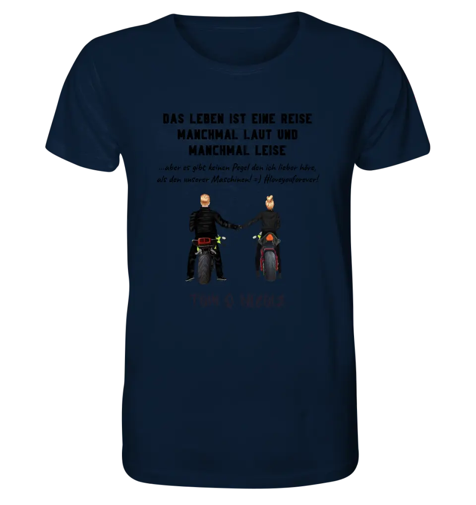 2in1: Couple Designer • Motorcycle Couple • Unisex Premium T-Shirt XS-5XL made of organic cotton for women &amp; men