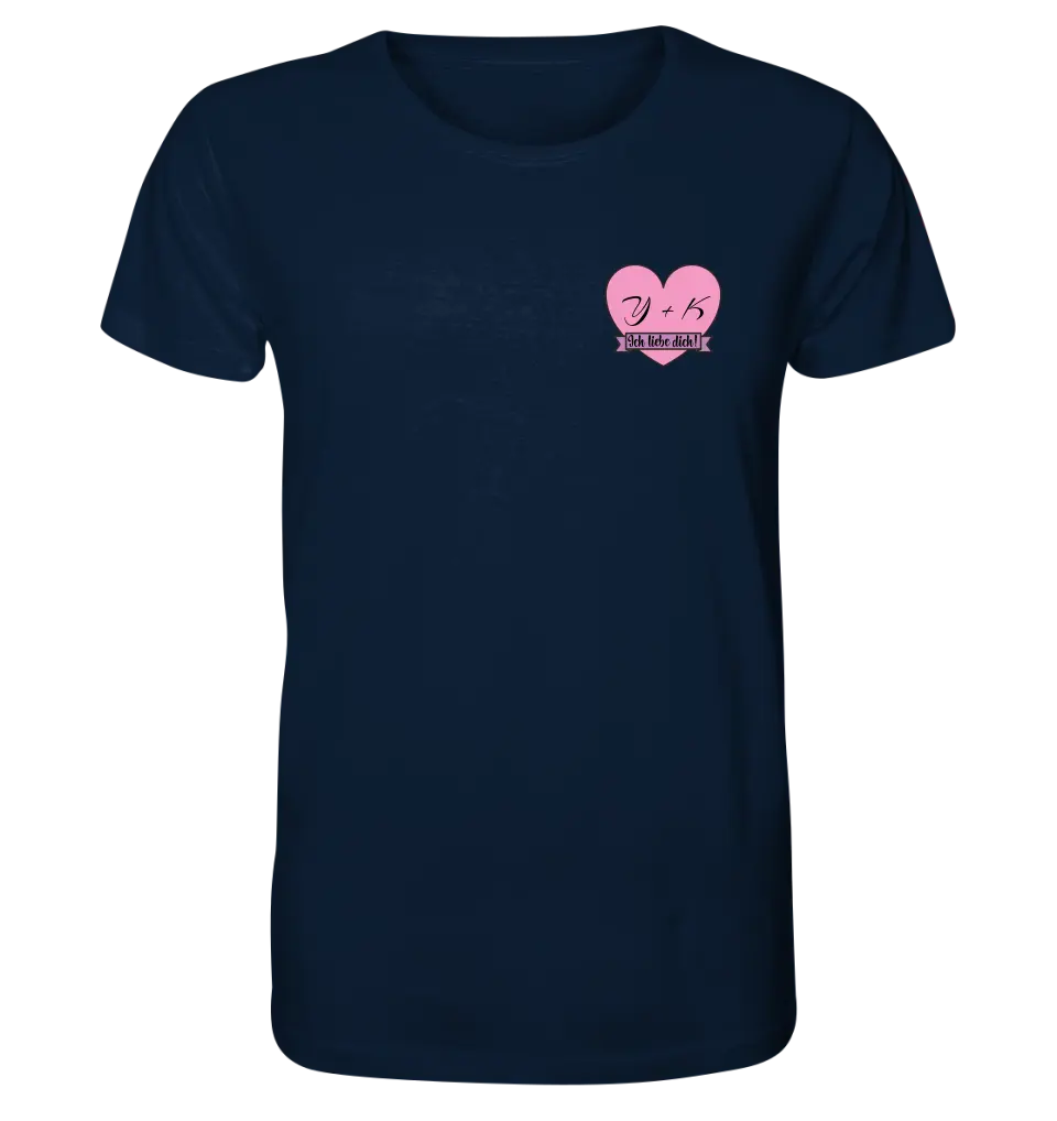 Herz mit Botschaft • Unisex Premium T-Shirt XS-5XL aus Bio-Baumwolle für Damen & Herren • Exklusivdesign • personalisiert • Brustdruck