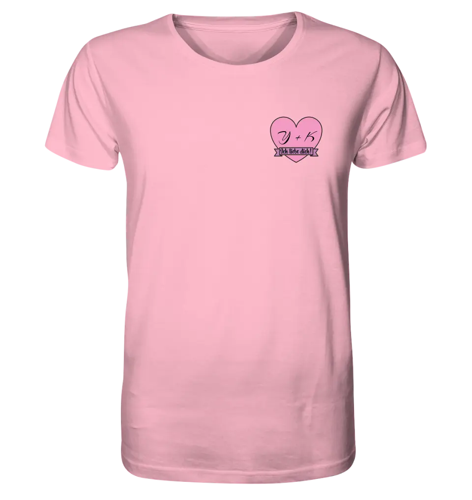 Herz mit Botschaft • Unisex Premium T-Shirt XS-5XL aus Bio-Baumwolle für Damen & Herren • Exklusivdesign • personalisiert • Brustdruck