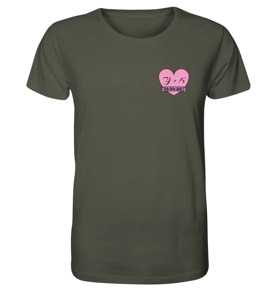 Herz mit Botschaft • Unisex Premium T-Shirt XS-5XL aus Bio-Baumwolle für Damen & Herren • Exklusivdesign • personalisiert • Brustdruck