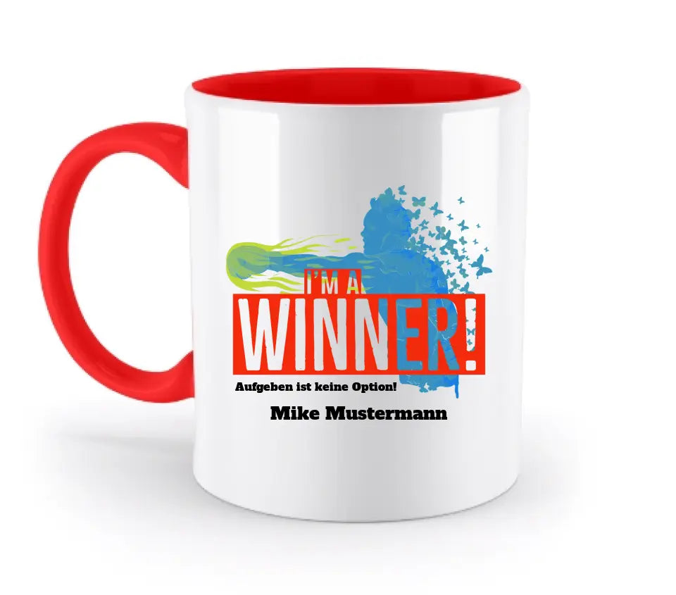 I´M A WINNER • zweifarbige Tasse  • Exklusivdesign • personalisiert