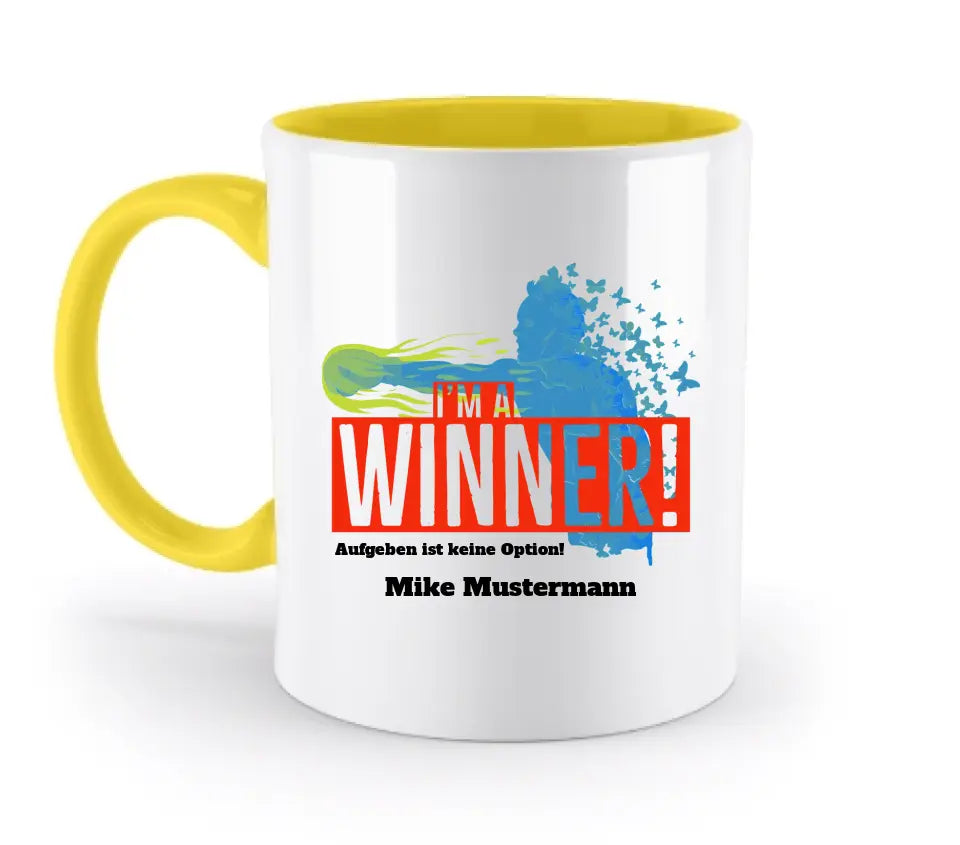 I´M A WINNER • zweifarbige Tasse  • Exklusivdesign • personalisiert