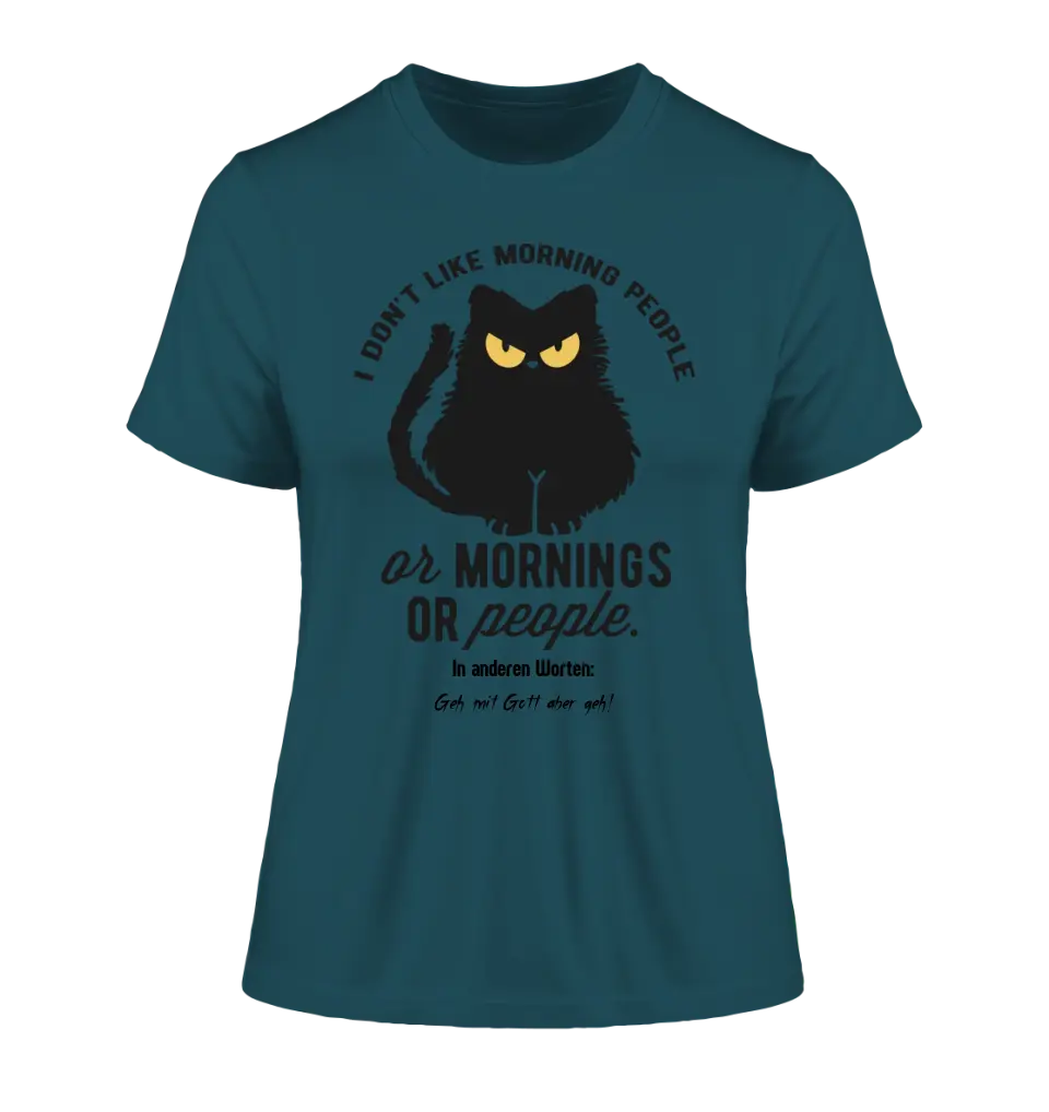 MORNING PEOPLE CAT • Katze • Ladies Premium T-Shirt XS-2XL aus Bio-Baumwolle für Damen • Exklusivdesign • personalisiert