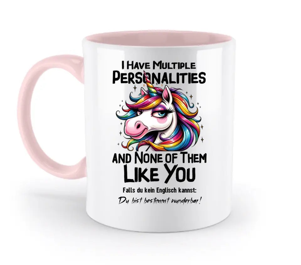 Einhorn - Multiple Persönlichkeit • Katze • zweifarbige Tasse  • Exklusivdesign • personalisiert