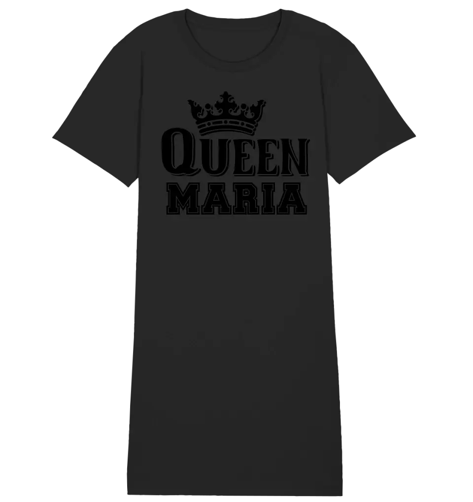 QUEEN + WUNSCHNAME • 4 Versionen • Ladies Premium T-Shirt Kleid aus Bio-Baumwolle S-2XL  • Exklusivdesign • personalisiert