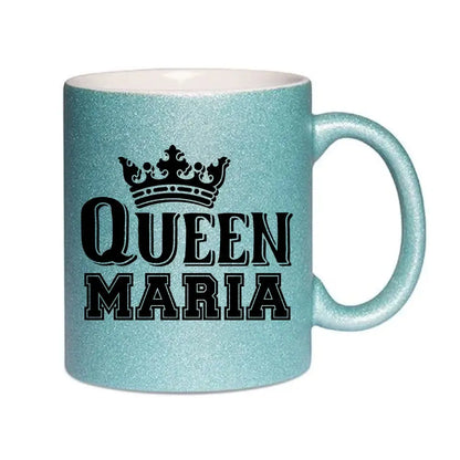 QUEEN + WUNSCHNAME • Glitzertasse ohne Farbverlauf