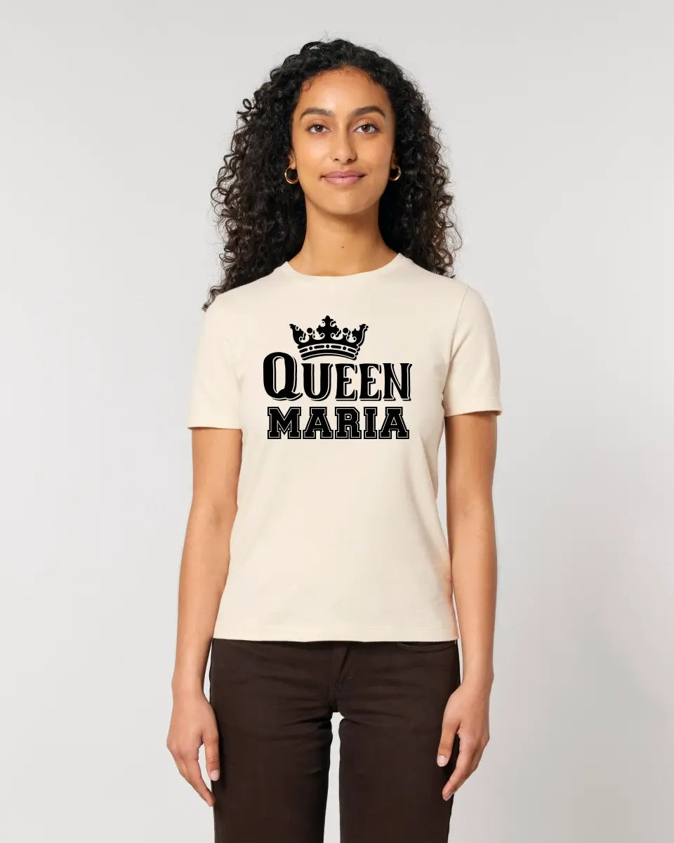 QUEEN + WUNSCHNAME • Ladies Premium T-Shirt XS-2XL aus Bio-Baumwolle für Damen • Exklusivdesign • personalisiert