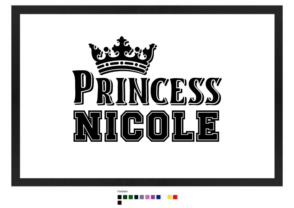 PRINCESS + WUNSCHNAME • Fußmatte • Exklusivdesign • personalisiert