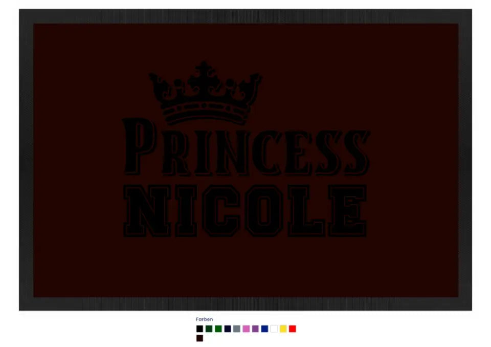 PRINCESS + WUNSCHNAME • Fußmatte • Exklusivdesign • personalisiert