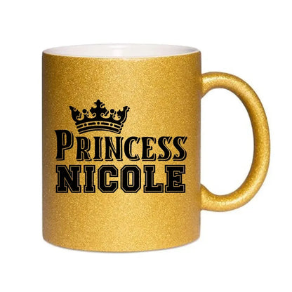 PRINCESS + WUNSCHNAME • Glitzertasse ohne Farbverlauf