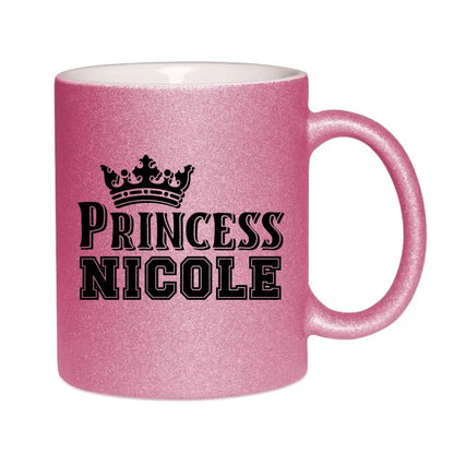 PRINCESS + WUNSCHNAME • Glitzertasse ohne Farbverlauf