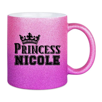 PRINCESS + WUNSCHNAME • Glitzertasse mit Farbverlauf