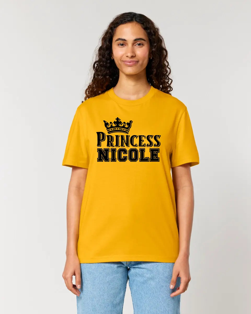 PRINCESS + WUNSCHNAME • Unisex Premium T-Shirt XS-5XL aus Bio-Baumwolle für Damen & Herren • Exklusivdesign • personalisiert