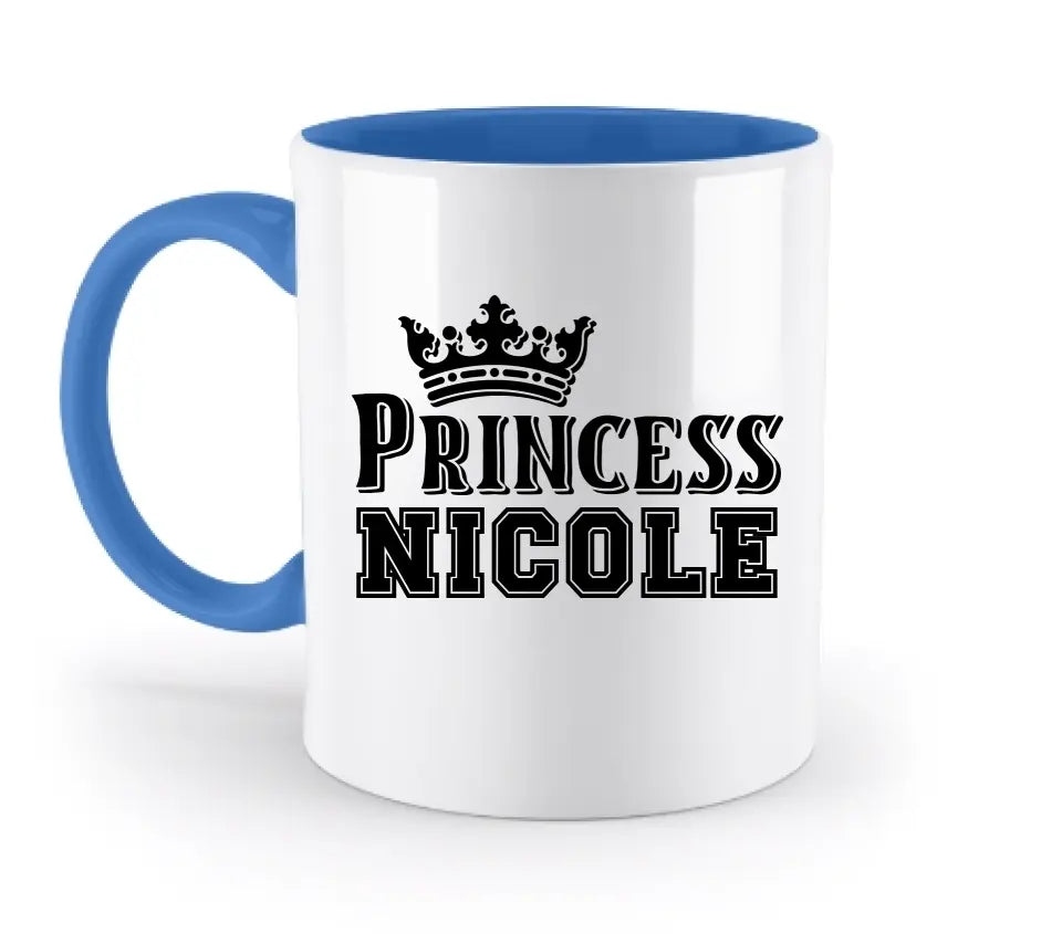 PRINCESS + WUNSCHNAME • zweifarbige Tasse  • Exklusivdesign • personalisiert