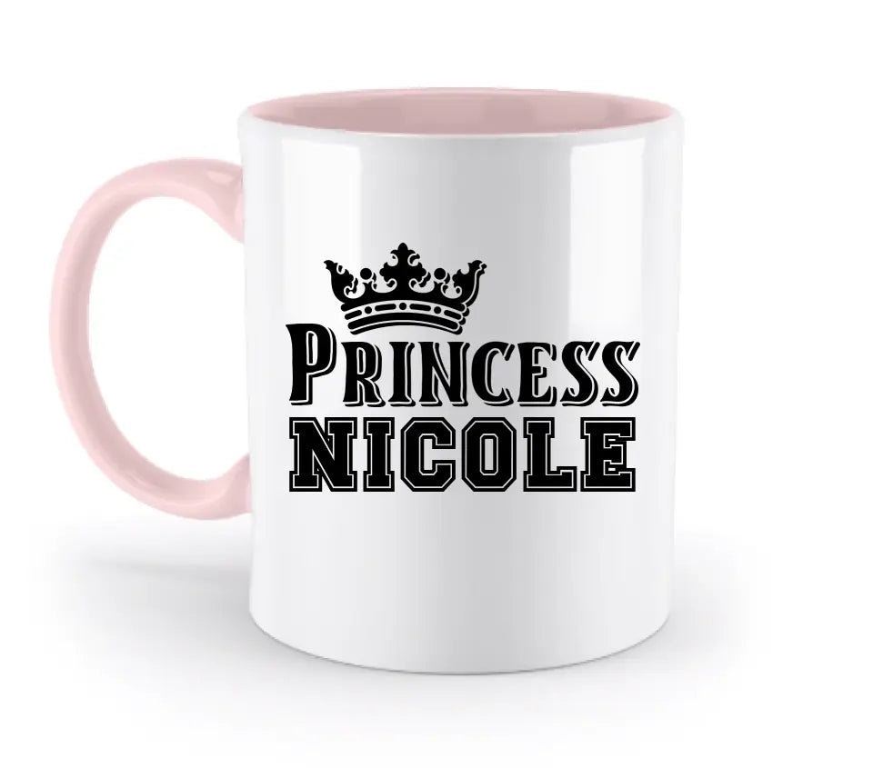 PRINCESS + WUNSCHNAME • zweifarbige Tasse  • Exklusivdesign • personalisiert