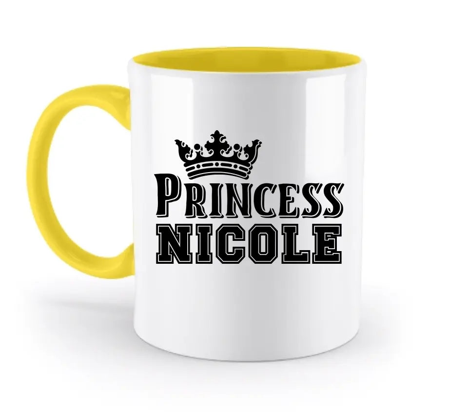 PRINCESS + WUNSCHNAME • zweifarbige Tasse  • Exklusivdesign • personalisiert