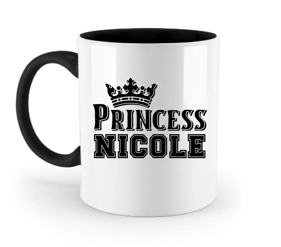 PRINCESS + WUNSCHNAME • zweifarbige Tasse  • Exklusivdesign • personalisiert