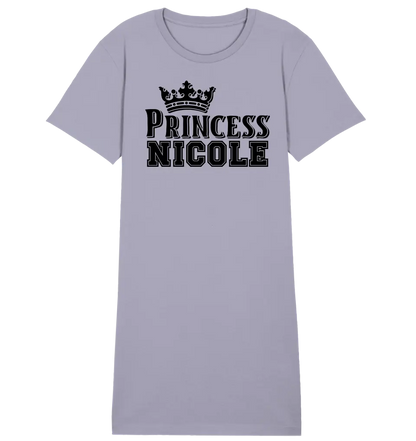 PRINCESS + WUNSCHNAME • 4 Versionen • Ladies Premium T-Shirt Kleid aus Bio-Baumwolle S-2XL  • Exklusivdesign • personalisiert