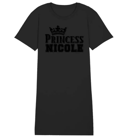 PRINCESS + DESIRED NAME • 4 versions • Ladies Premium T-Shirt Dress made of organic cotton S-2XL • Exclusive design • personalized