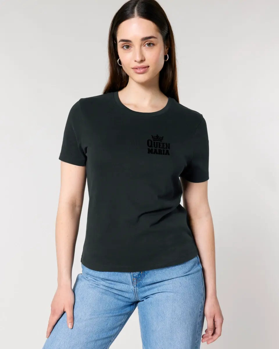 QUEEN + WUNSCHNAME • Ladies Premium T-Shirt XS-2XL aus Bio-Baumwolle für Damen • Exklusivdesign • personalisiert • Brustdruck