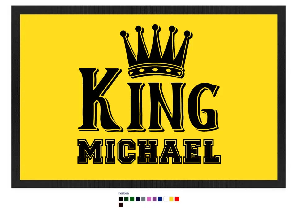 KING + WUNSCHNAME • Fußmatte • Exklusivdesign • personalisiert