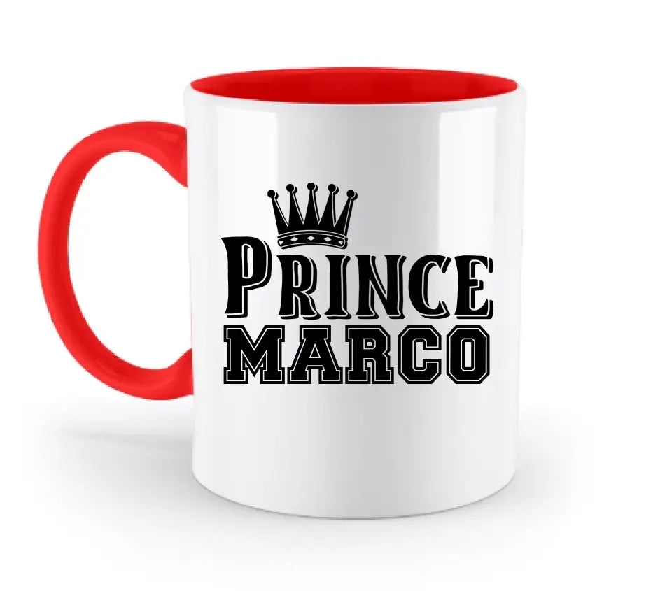 PRINCE + WUNSCHNAME • zweifarbige Tasse  • Exklusivdesign • personalisiert