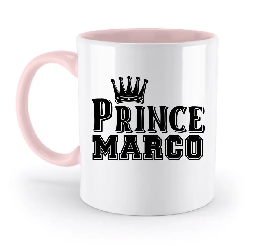 PRINCE + WUNSCHNAME • zweifarbige Tasse  • Exklusivdesign • personalisiert