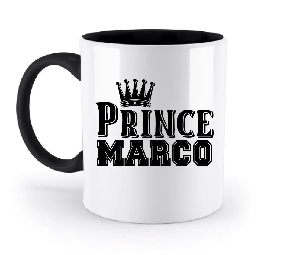 PRINCE + WUNSCHNAME • zweifarbige Tasse  • Exklusivdesign • personalisiert