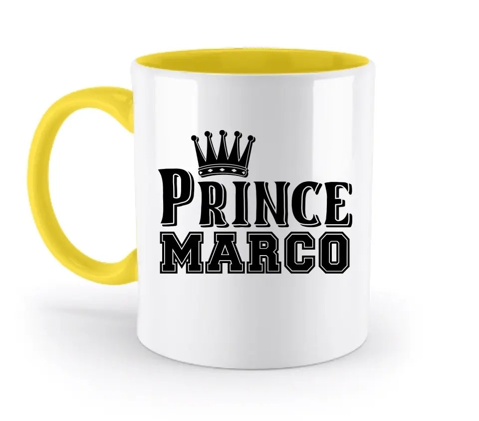 PRINCE + WUNSCHNAME • zweifarbige Tasse  • Exklusivdesign • personalisiert