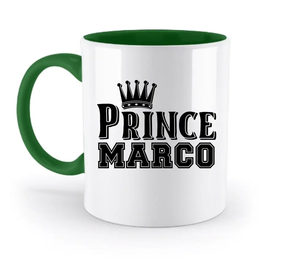 PRINCE + WUNSCHNAME • zweifarbige Tasse • Exklusivdesign • personalisiert