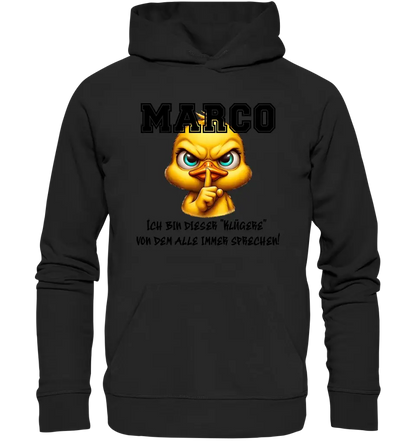 Smart Duck + DESIRED NAME • Unisex Premium Hoodie XS-5XL made of organic cotton for women &amp; men • Exclusive design • personalized