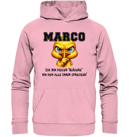 Smart Duck + WUNSCHNAME • Unisex Premium Hoodie XS-5XL aus Bio-Baumwolle für Damen & Herren  • Exklusivdesign • personalisiert